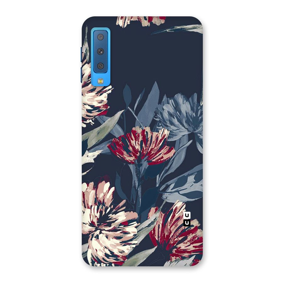 Red Rugged Floral Pattern Back Case for Galaxy A7 (2018)