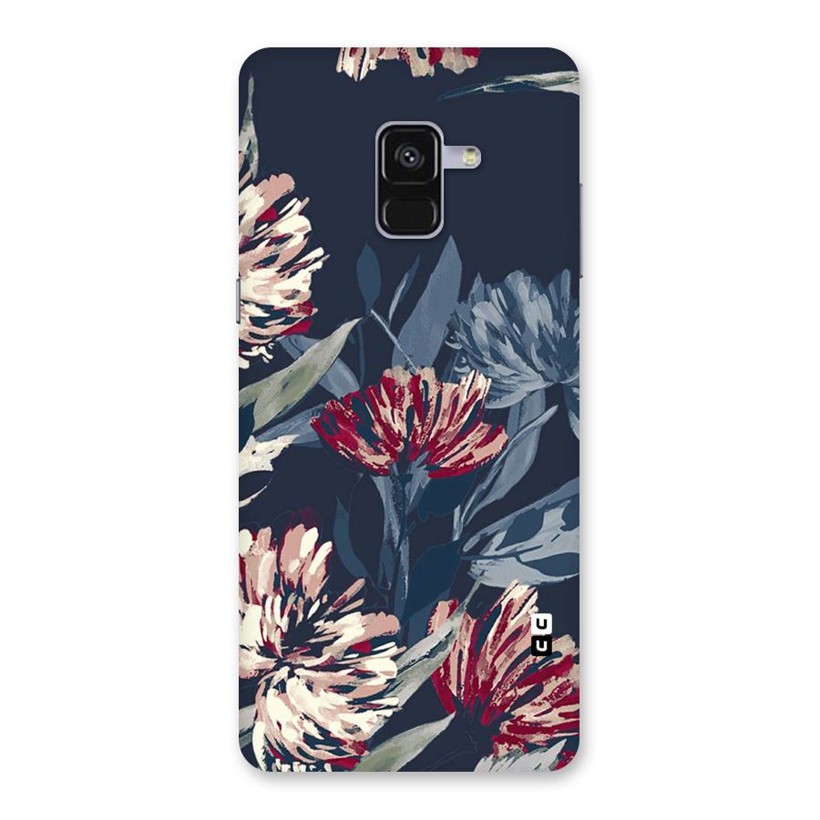 Red Rugged Floral Pattern Back Case for Galaxy A8 Plus
