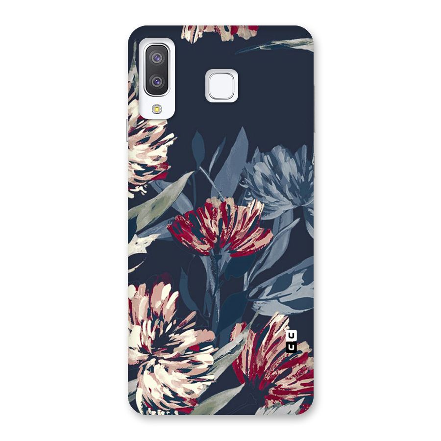 Red Rugged Floral Pattern Back Case for Galaxy A8 Star