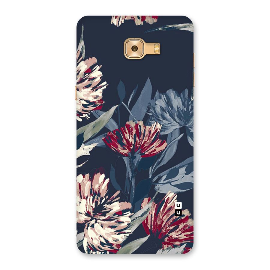 Red Rugged Floral Pattern Back Case for Galaxy C9 Pro