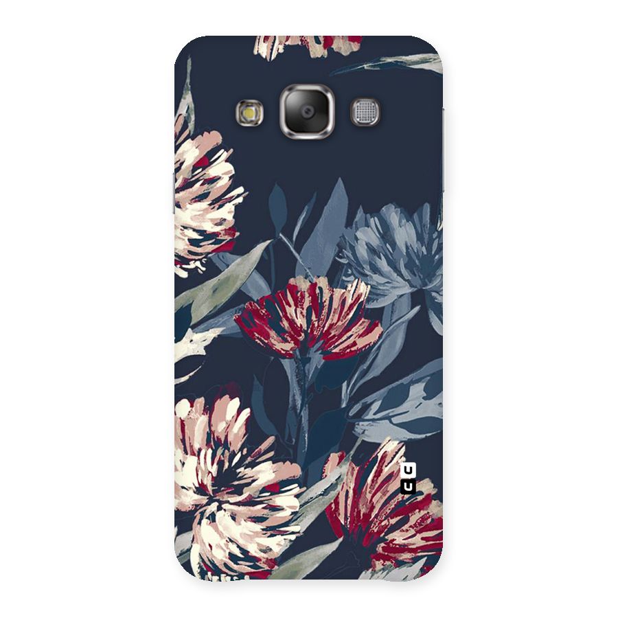 Red Rugged Floral Pattern Back Case for Galaxy E7