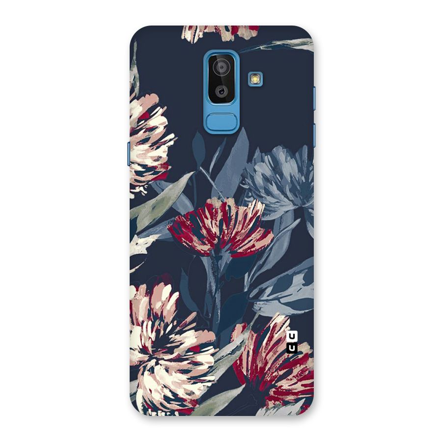 Red Rugged Floral Pattern Back Case for Galaxy J8