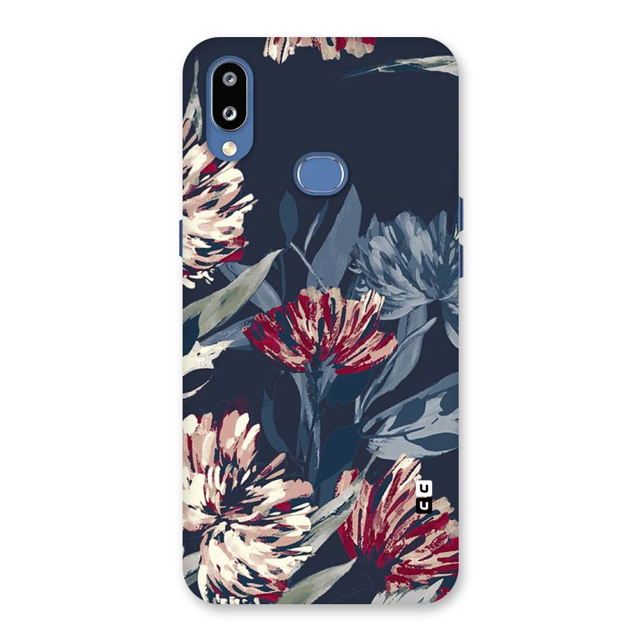 Red Rugged Floral Pattern Back Case for Galaxy M01s