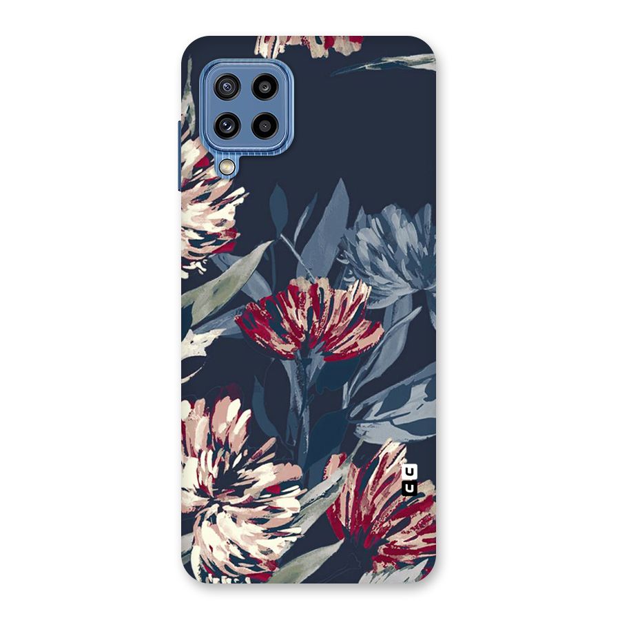 Red Rugged Floral Pattern Back Case for Galaxy M32
