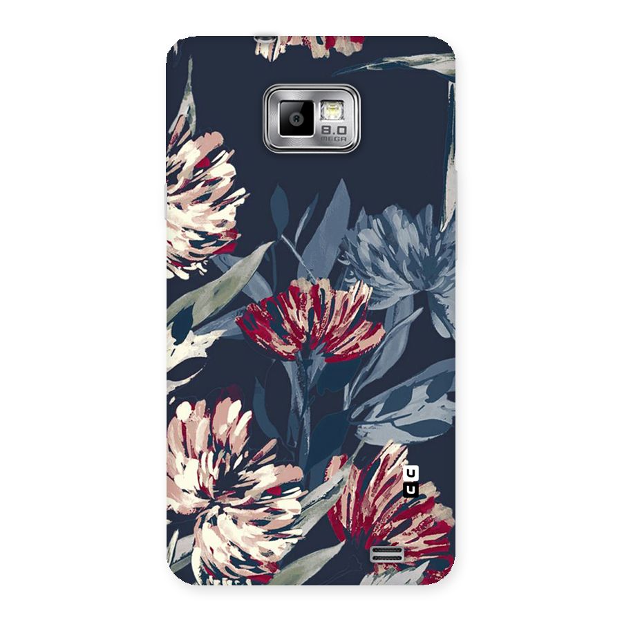 Red Rugged Floral Pattern Back Case for Galaxy S2