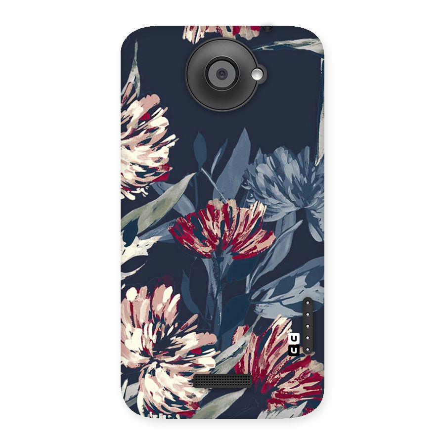 Red Rugged Floral Pattern Back Case for HTC One X