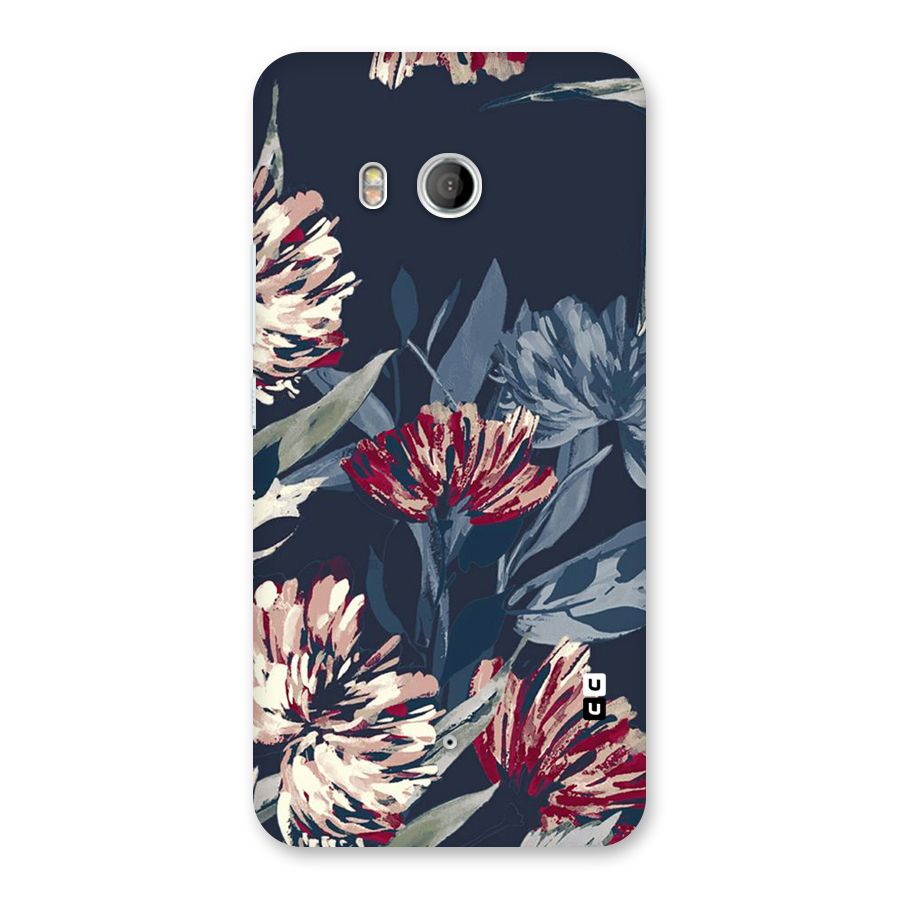 Red Rugged Floral Pattern Back Case for HTC U11