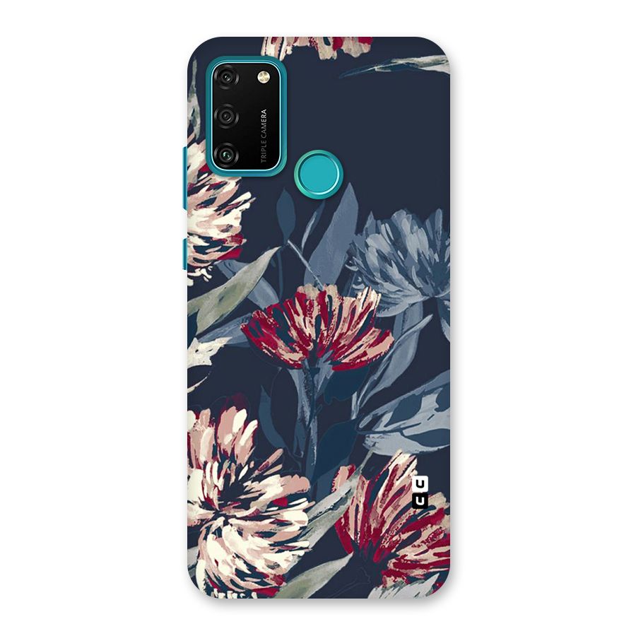 Red Rugged Floral Pattern Back Case for Honor 9A