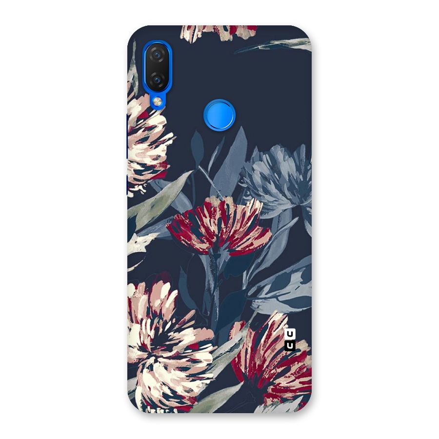 Red Rugged Floral Pattern Back Case for Huawei P Smart+