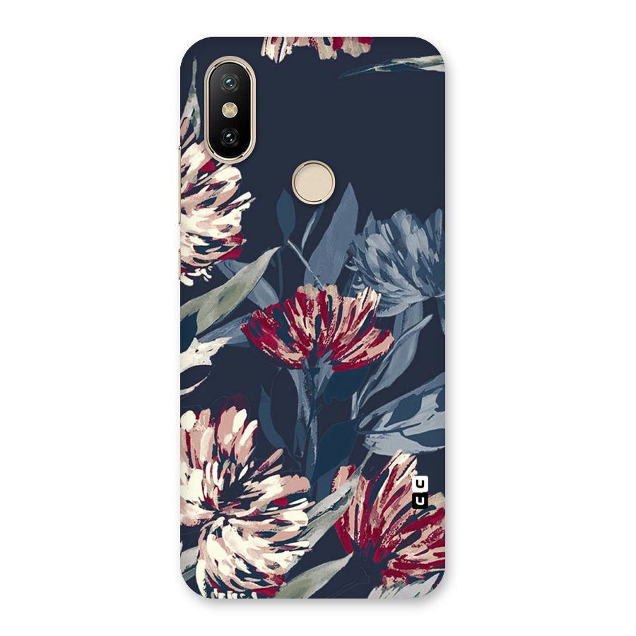 Red Rugged Floral Pattern Back Case for Mi A2
