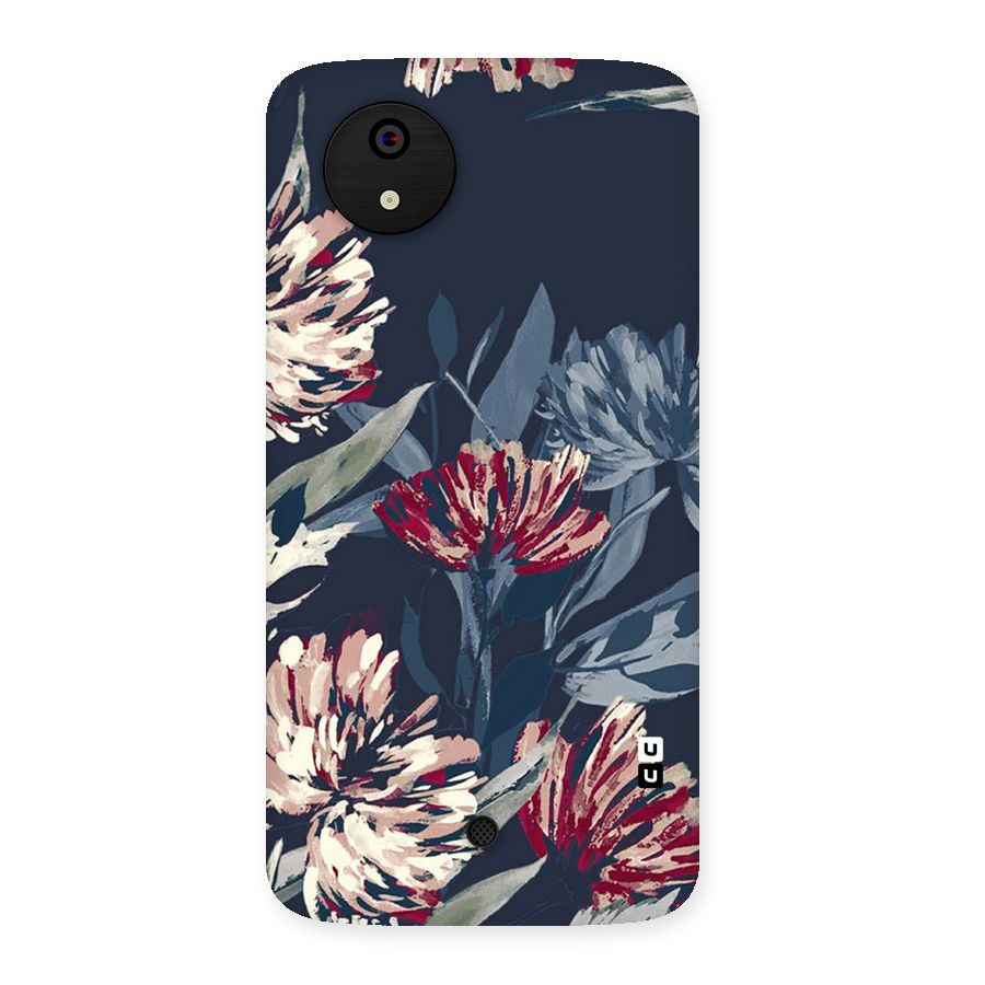Red Rugged Floral Pattern Back Case for Micromax Canvas A1