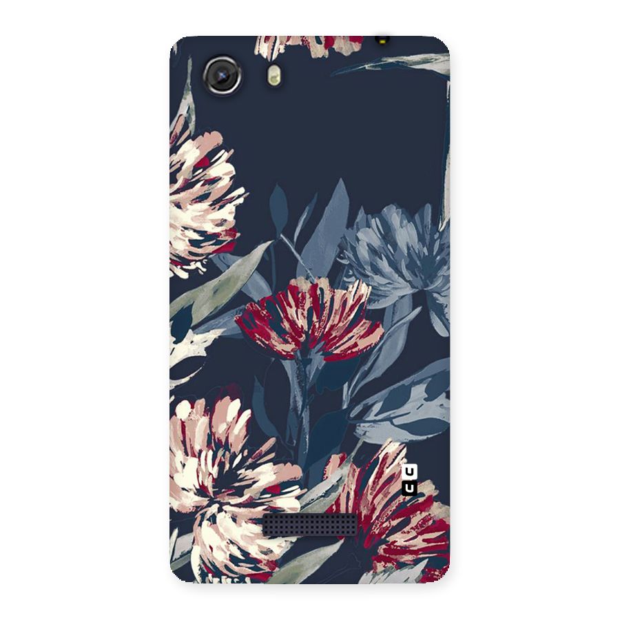 Red Rugged Floral Pattern Back Case for Micromax Unite 3