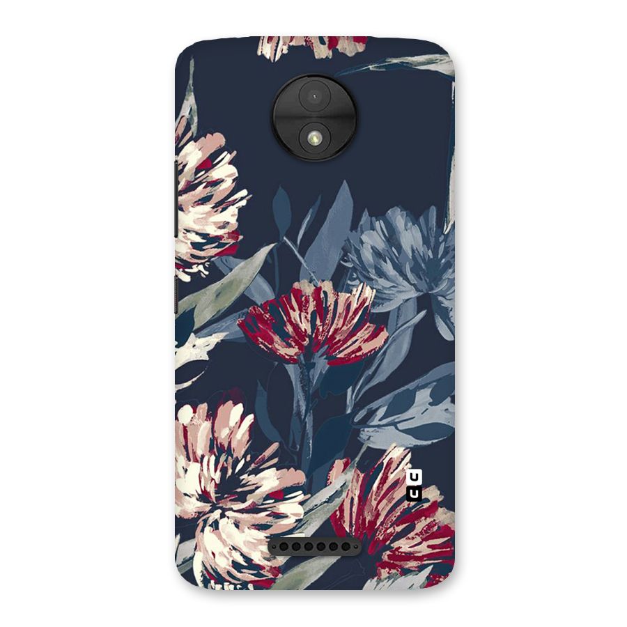 Red Rugged Floral Pattern Back Case for Moto C
