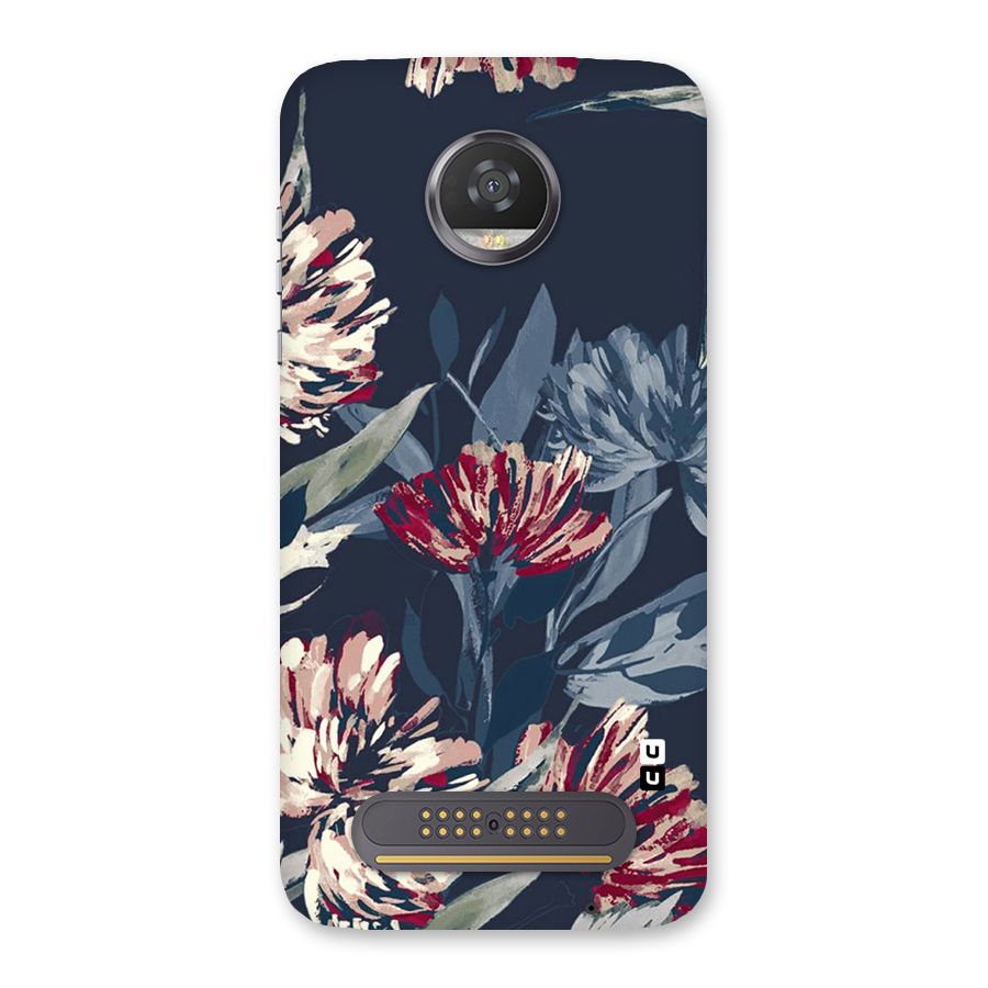 Red Rugged Floral Pattern Back Case for Moto Z2 Play