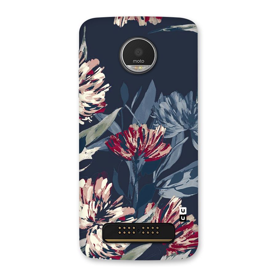 Red Rugged Floral Pattern Back Case for Moto Z Play