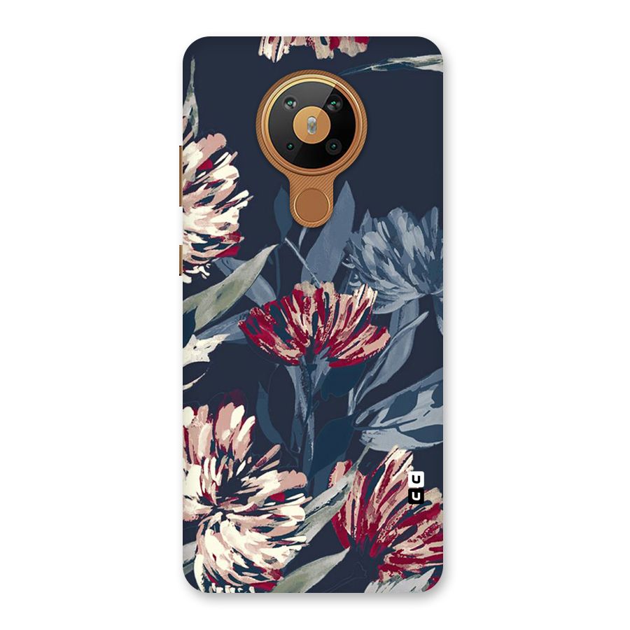 Red Rugged Floral Pattern Back Case for Nokia 5.3
