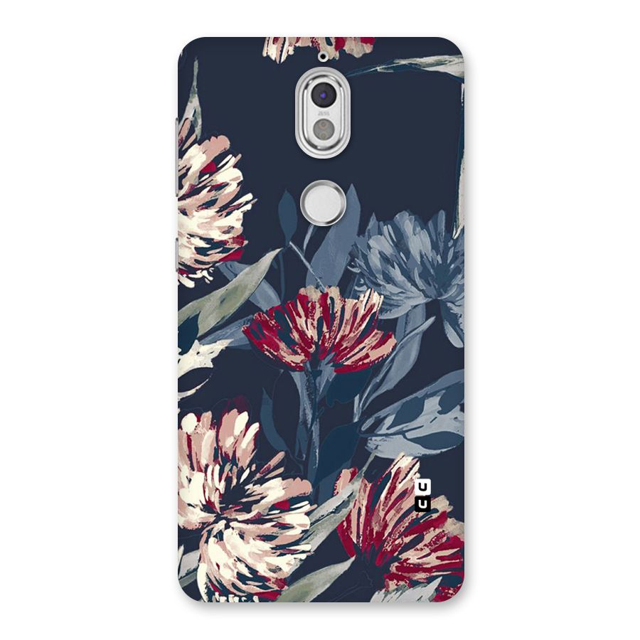 Red Rugged Floral Pattern Back Case for Nokia 7