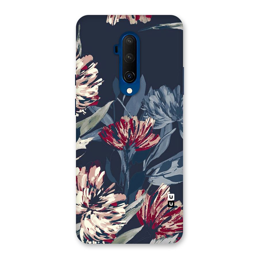 Red Rugged Floral Pattern Back Case for OnePlus 7T Pro