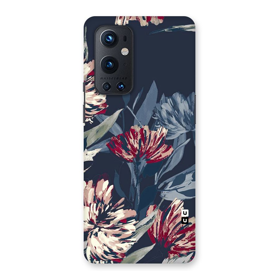 Red Rugged Floral Pattern Back Case for OnePlus 9 Pro
