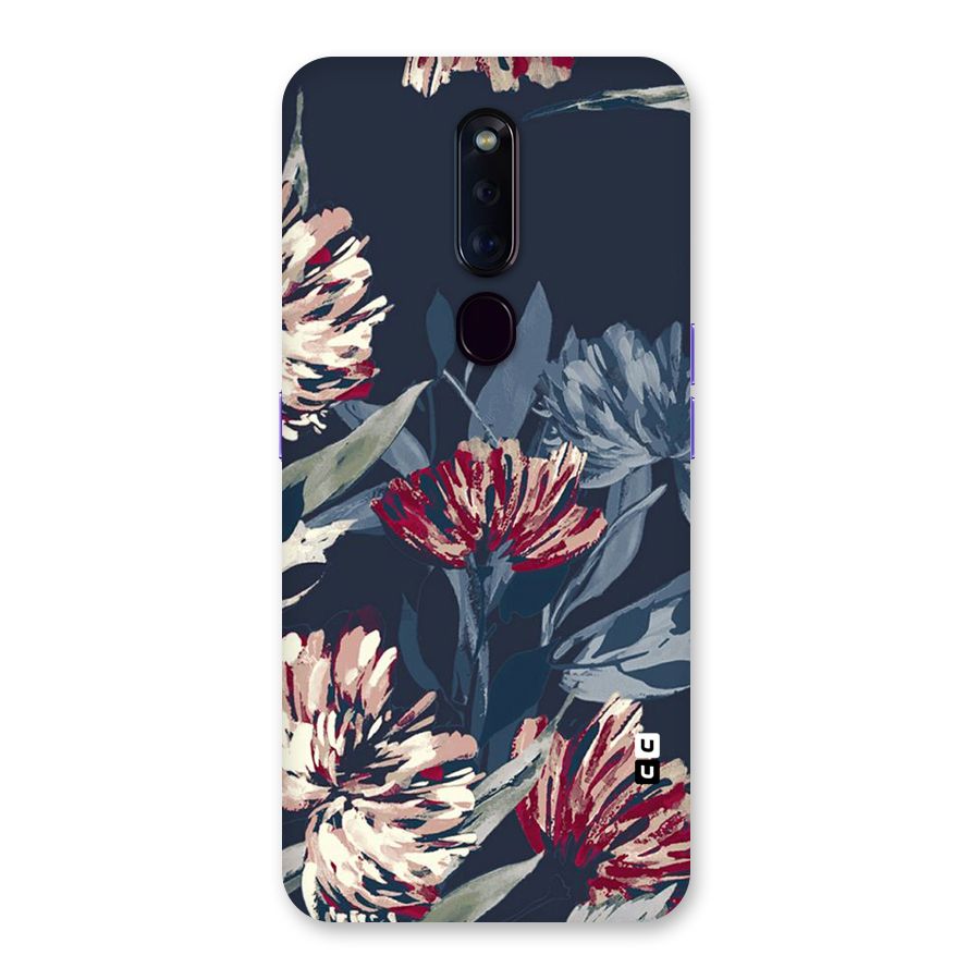 Red Rugged Floral Pattern Back Case for Oppo F11 Pro