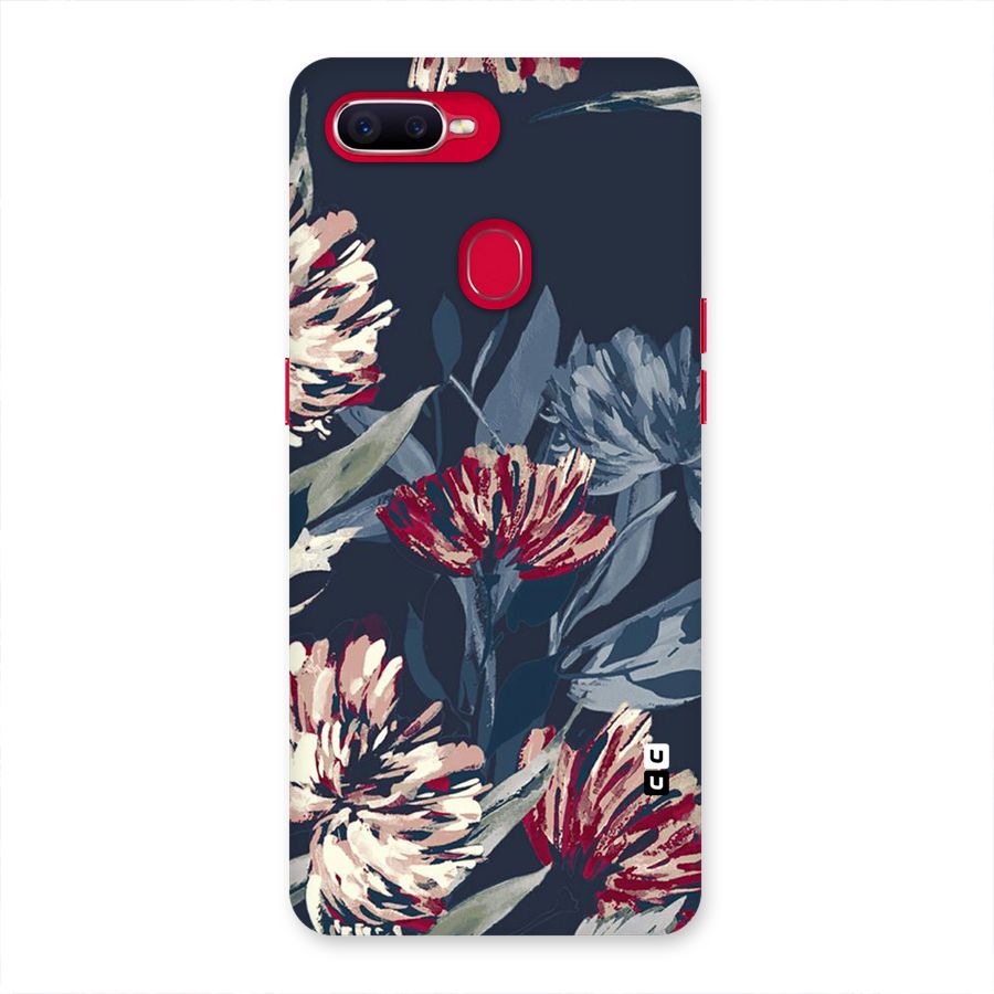 Red Rugged Floral Pattern Back Case for Oppo F9 Pro