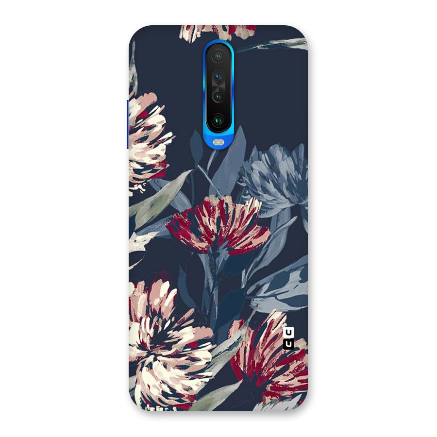Red Rugged Floral Pattern Back Case for Poco X2