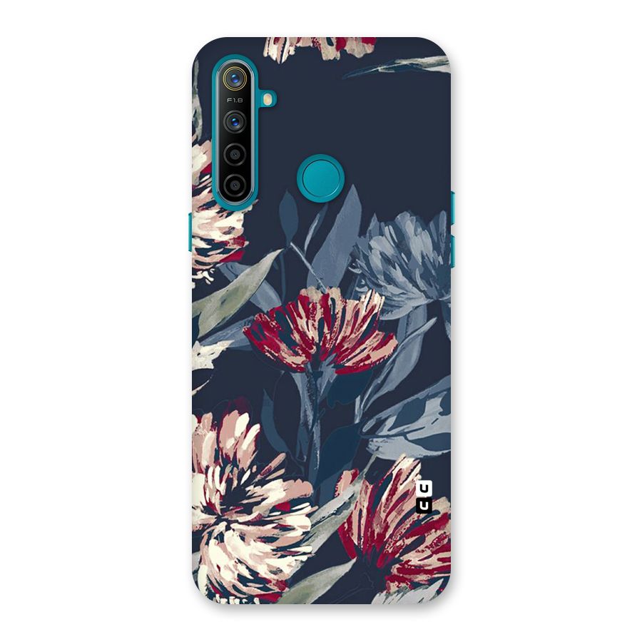 Red Rugged Floral Pattern Back Case for Realme 5i