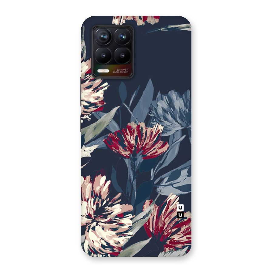 Red Rugged Floral Pattern Back Case for Realme 8