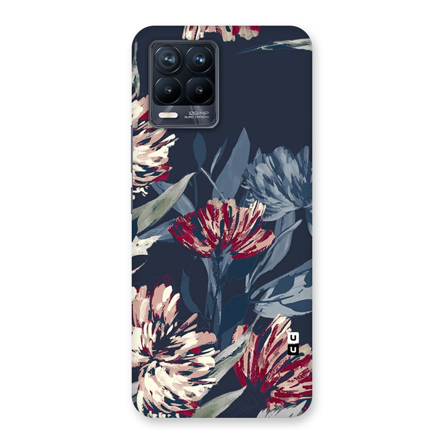 Red Rugged Floral Pattern Back Case for Realme 8 Pro