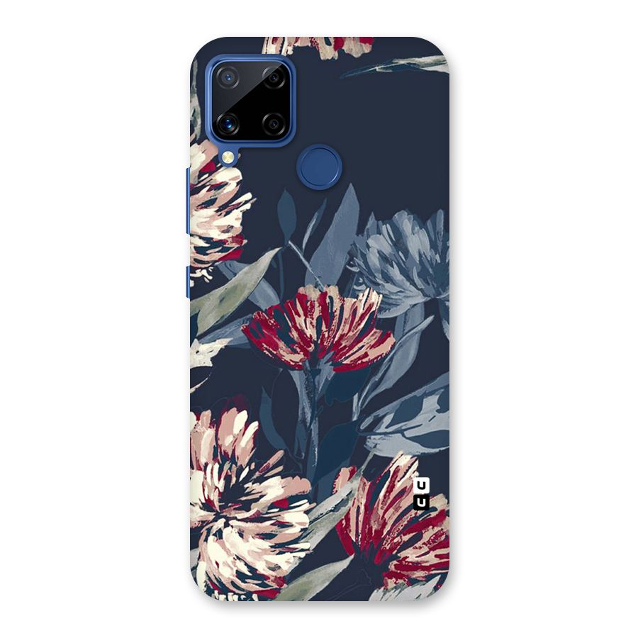 Red Rugged Floral Pattern Back Case for Realme C15