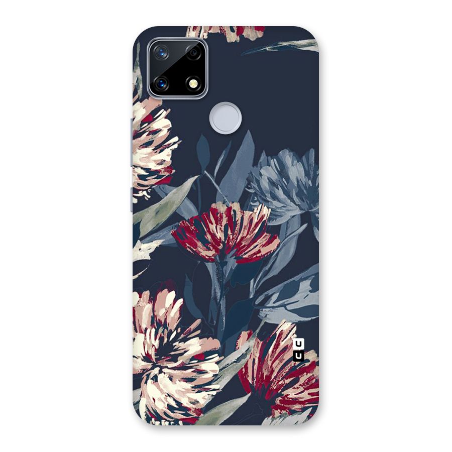Red Rugged Floral Pattern Back Case for Realme Narzo 20