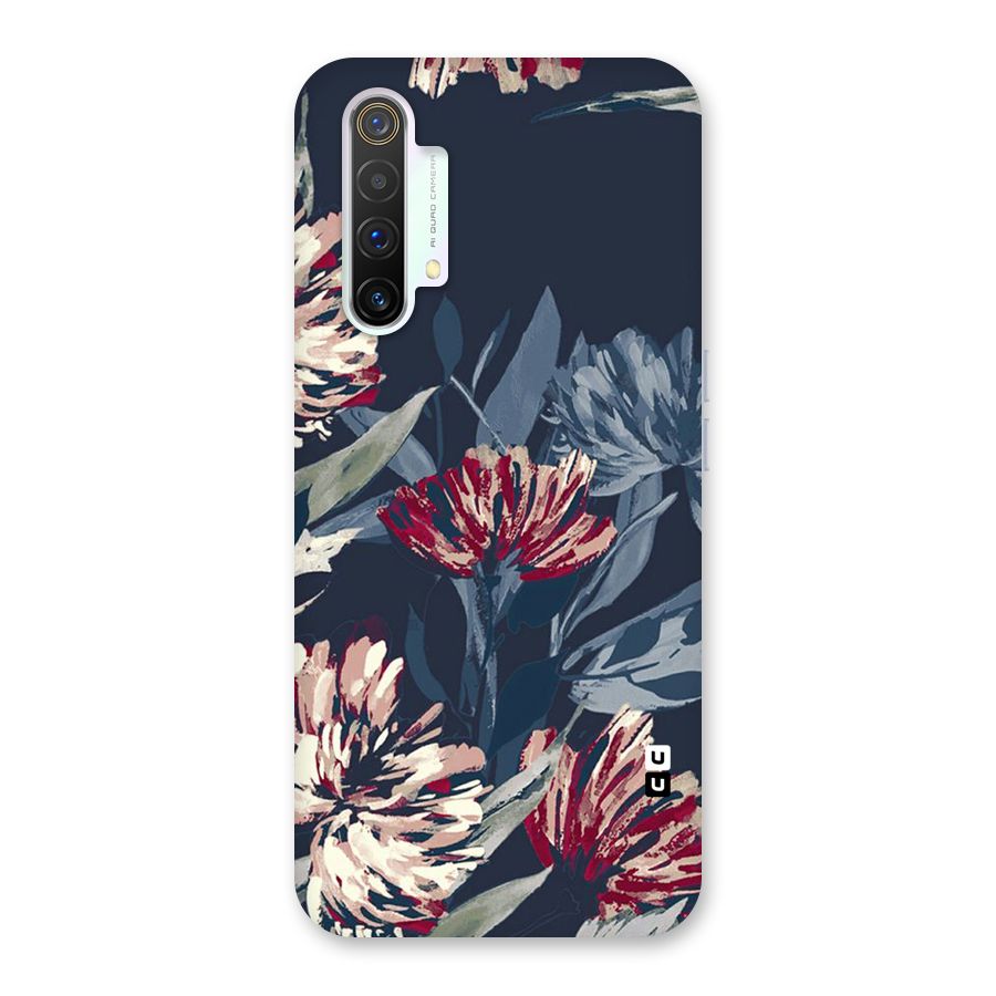 Red Rugged Floral Pattern Back Case for Realme X3