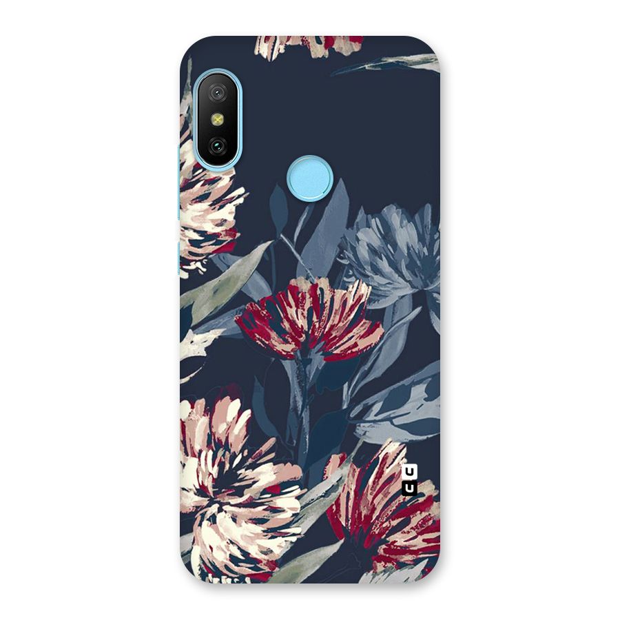 Red Rugged Floral Pattern Back Case for Redmi 6 Pro