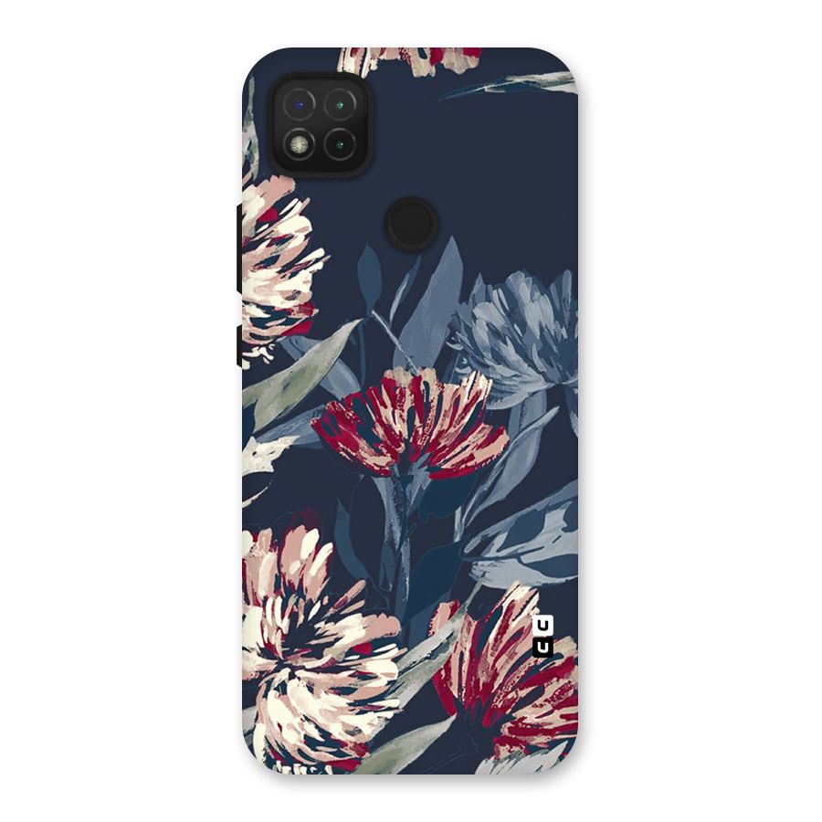 Red Rugged Floral Pattern Back Case for Redmi 9C