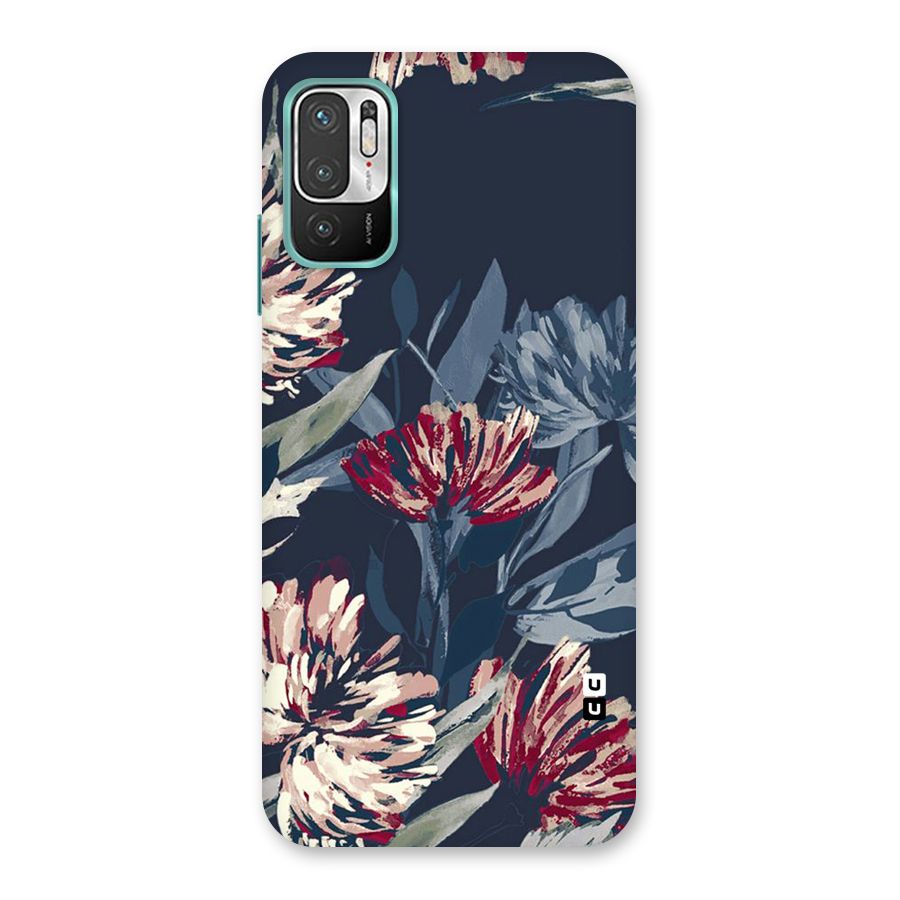 Red Rugged Floral Pattern Back Case for Redmi Note 10T 5G