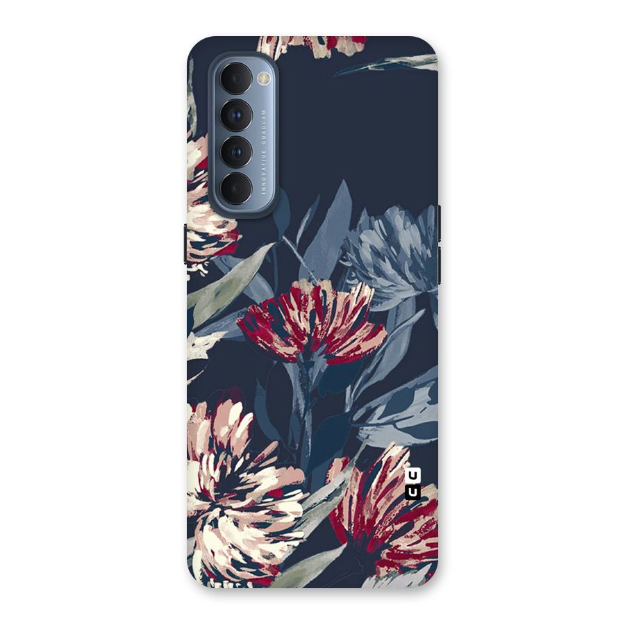 Red Rugged Floral Pattern Back Case for Reno4 Pro