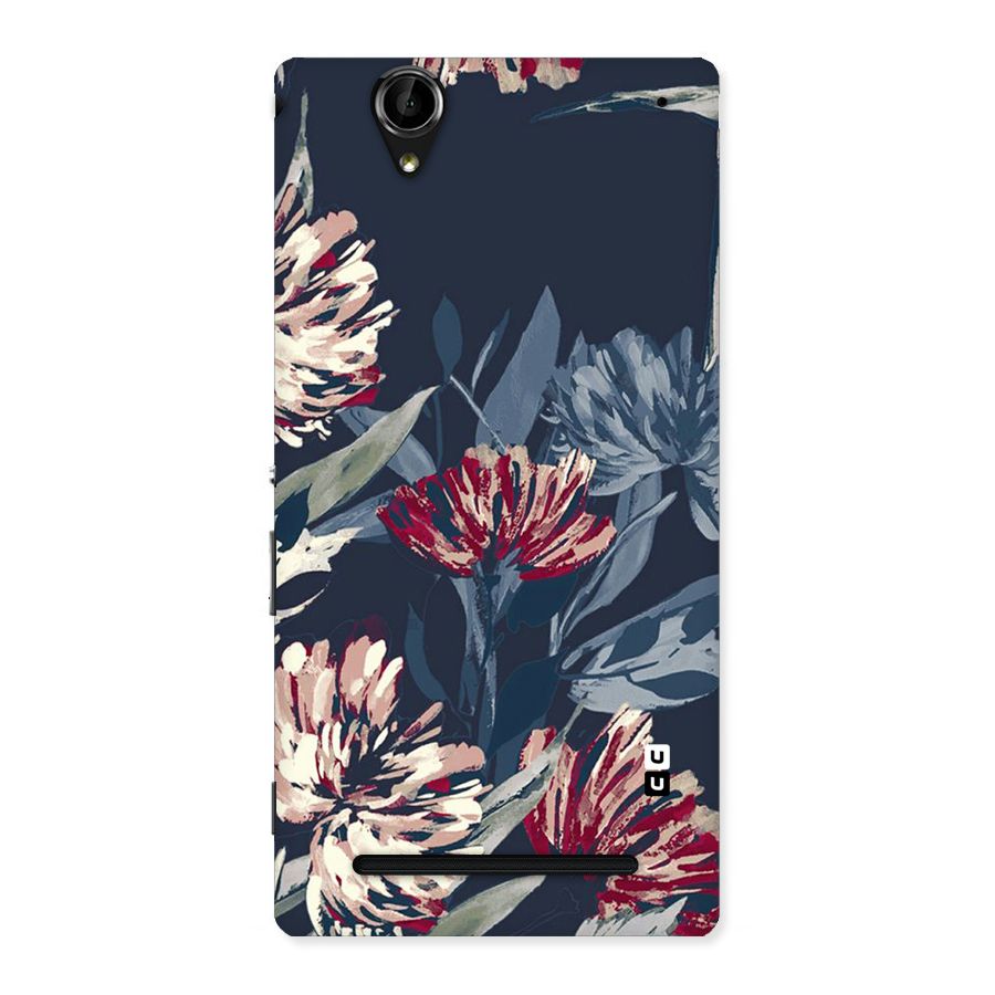 Red Rugged Floral Pattern Back Case for Sony Xperia T2
