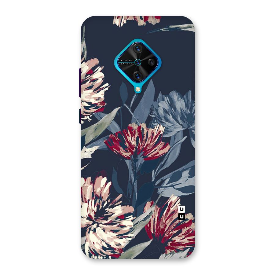 Red Rugged Floral Pattern Back Case for Vivo S1 Pro
