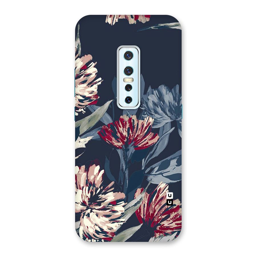 Red Rugged Floral Pattern Back Case for Vivo V17 Pro