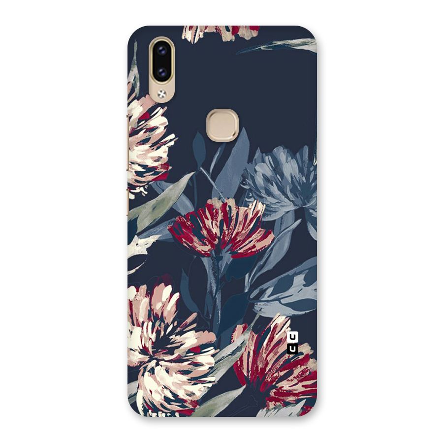 Red Rugged Floral Pattern Back Case for Vivo V9 Youth