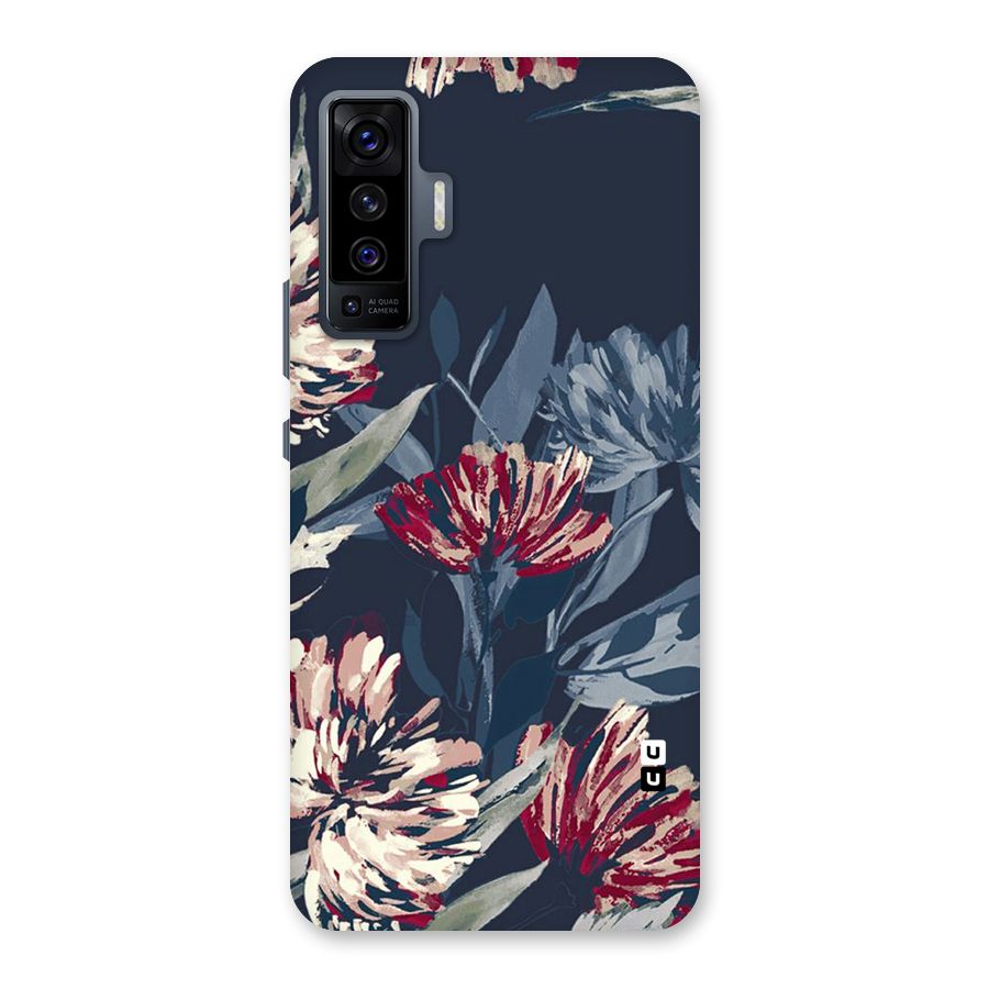 Red Rugged Floral Pattern Back Case for Vivo X50