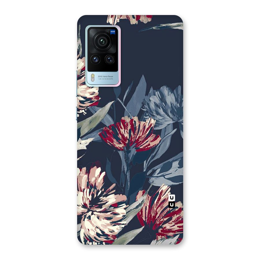 Red Rugged Floral Pattern Back Case for Vivo X60 Pro