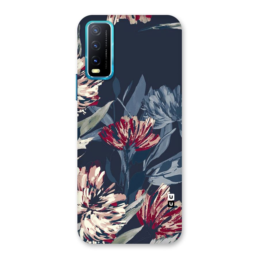 Red Rugged Floral Pattern Back Case for Vivo Y20G