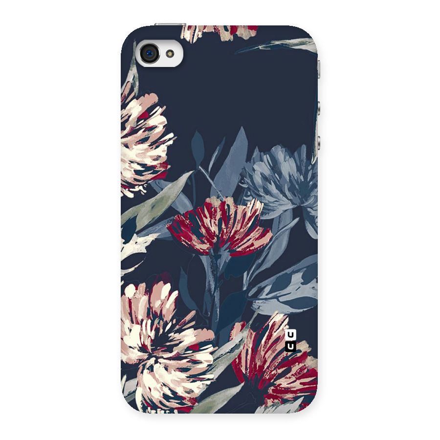 Red Rugged Floral Pattern Back Case for iPhone 4 4s