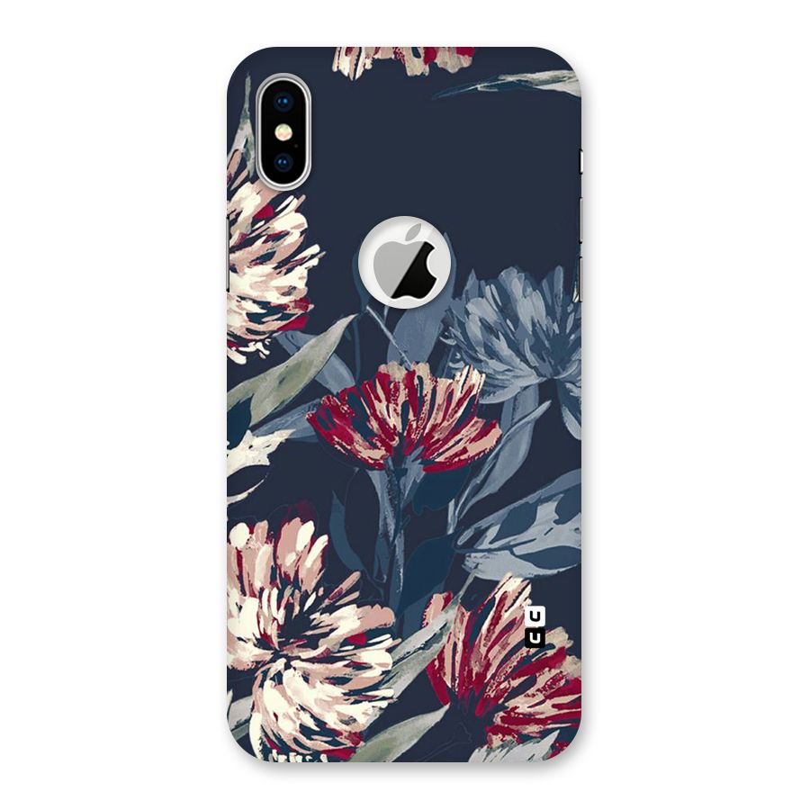 Red Rugged Floral Pattern Back Case for iPhone XS Logo Cut