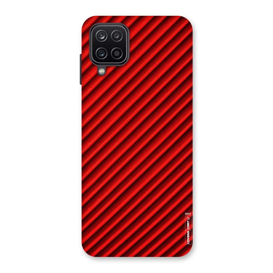 Red Rugged Stripes Back Case for Galaxy A12