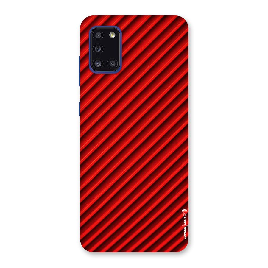 Red Rugged Stripes Back Case for Galaxy A31