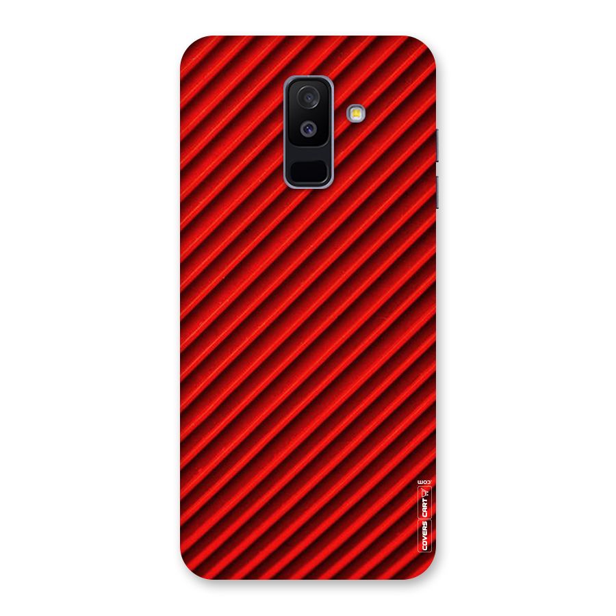 Red Rugged Stripes Back Case for Galaxy A6 Plus