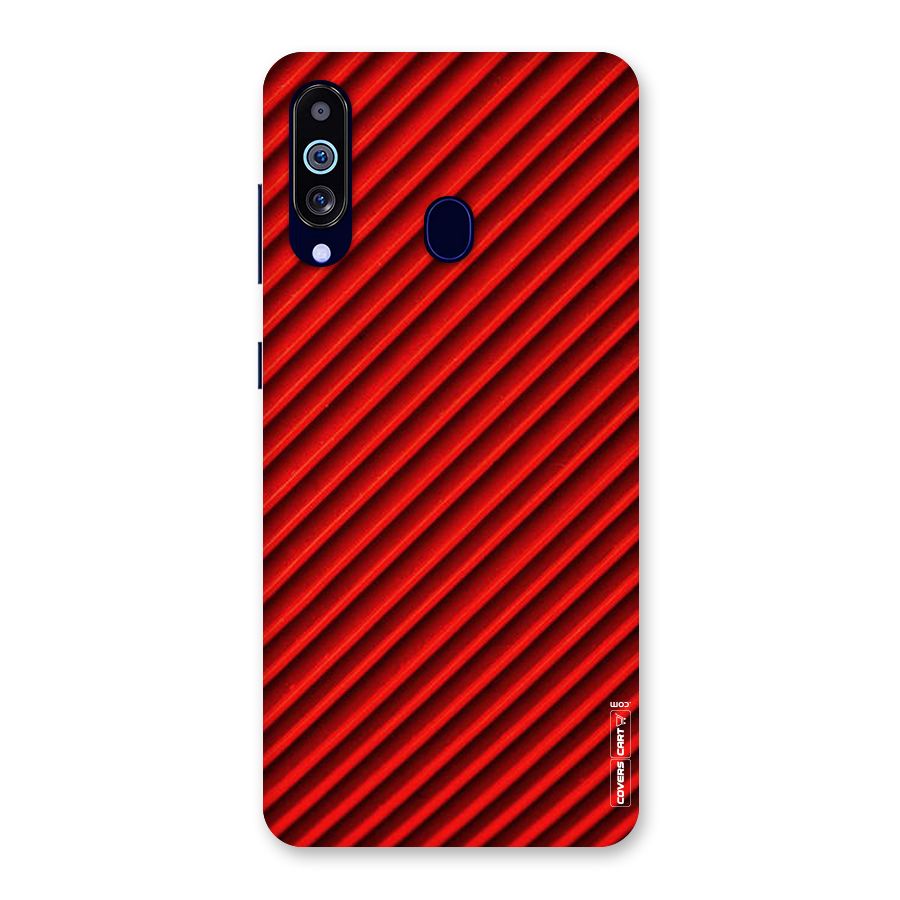 Red Rugged Stripes Back Case for Galaxy A60