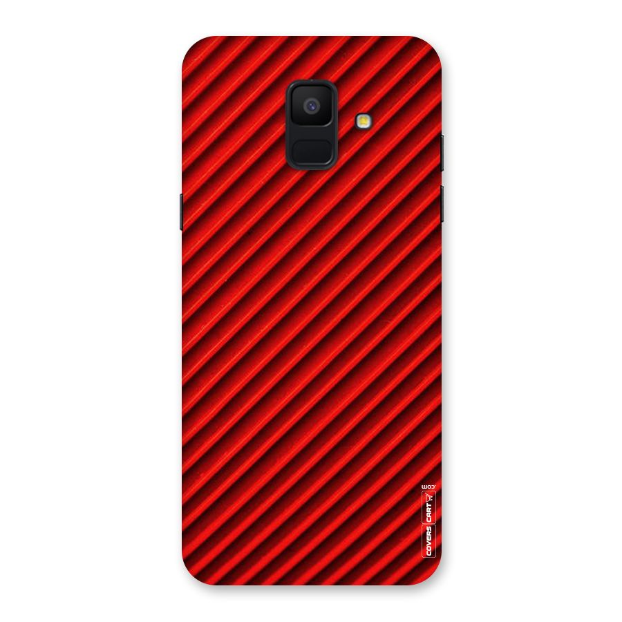 Red Rugged Stripes Back Case for Galaxy A6 (2018)
